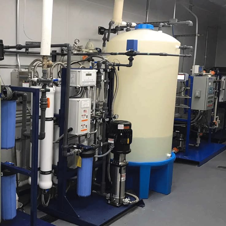 Water treatment professional working in a home
